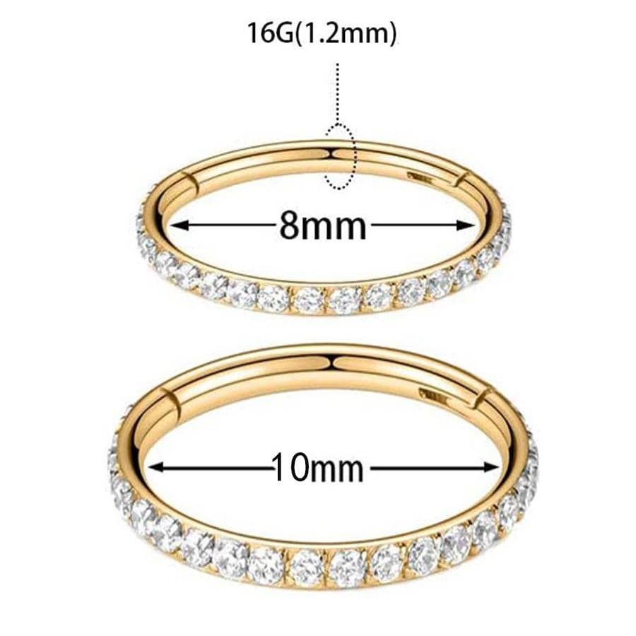 Simple Style Solid Color Stainless Steel Plating Inlay Zircon 18k Gold Plated Nose Ring display picture 7