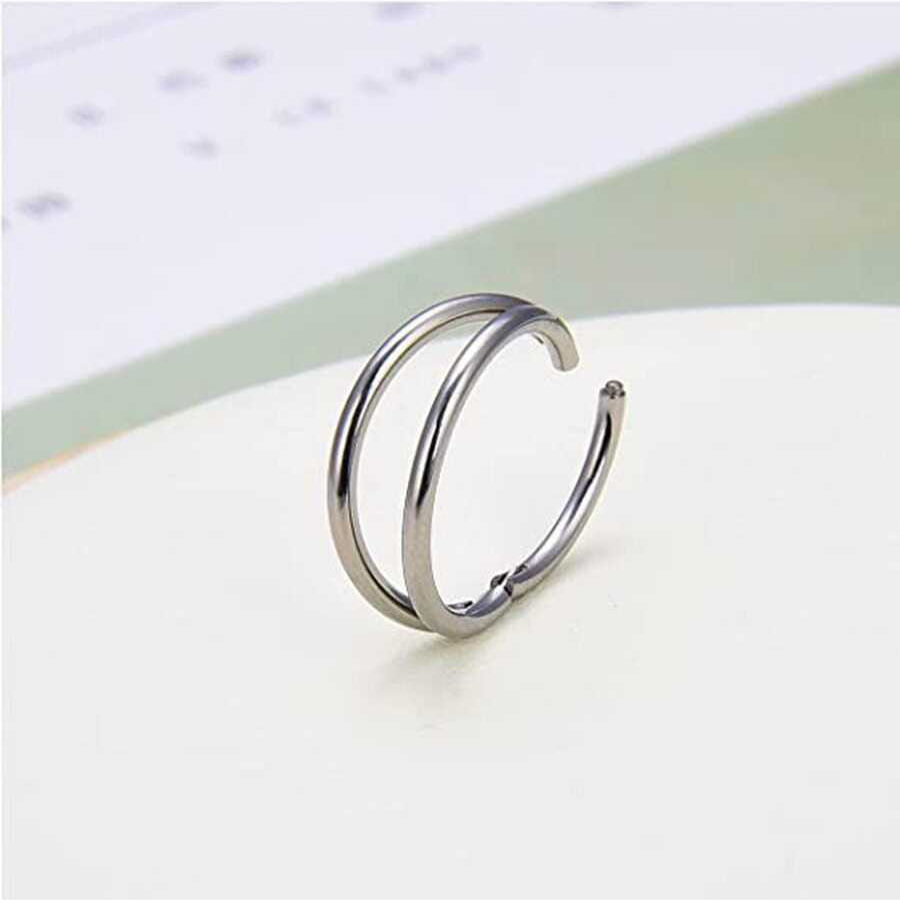 Simple Style Solid Color Stainless Steel Ear Studs Nose Ring display picture 1