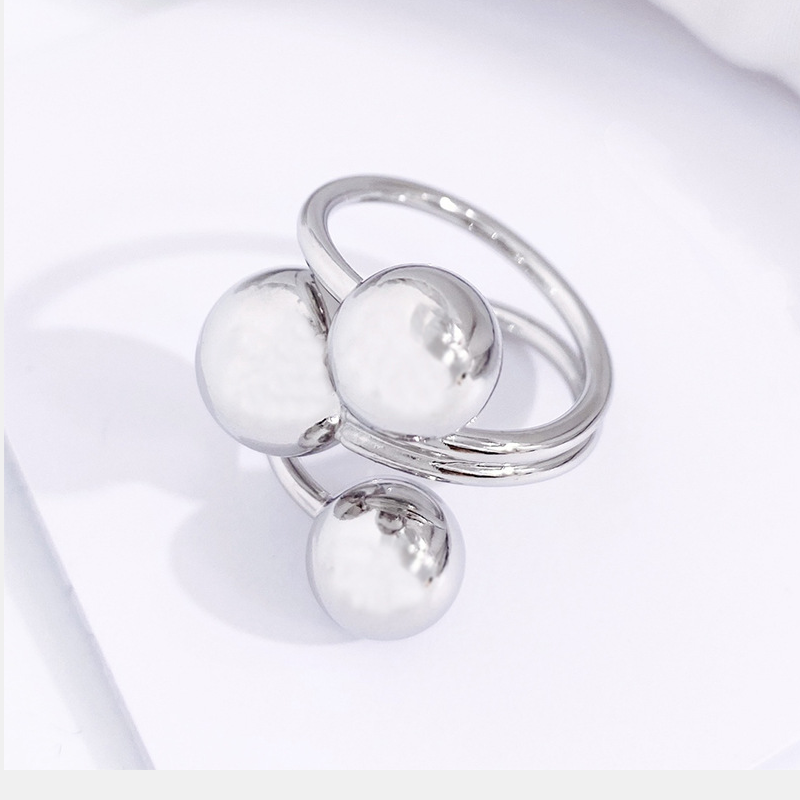 Simple Style Ball Stainless Steel Open Rings display picture 3