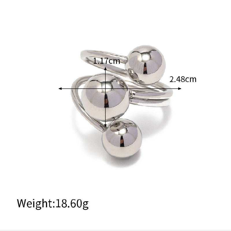 Simple Style Ball Stainless Steel Open Rings display picture 4