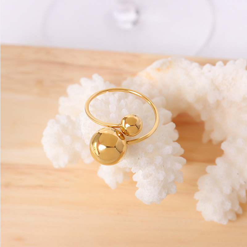 Simple Style Ball Stainless Steel Open Rings display picture 12