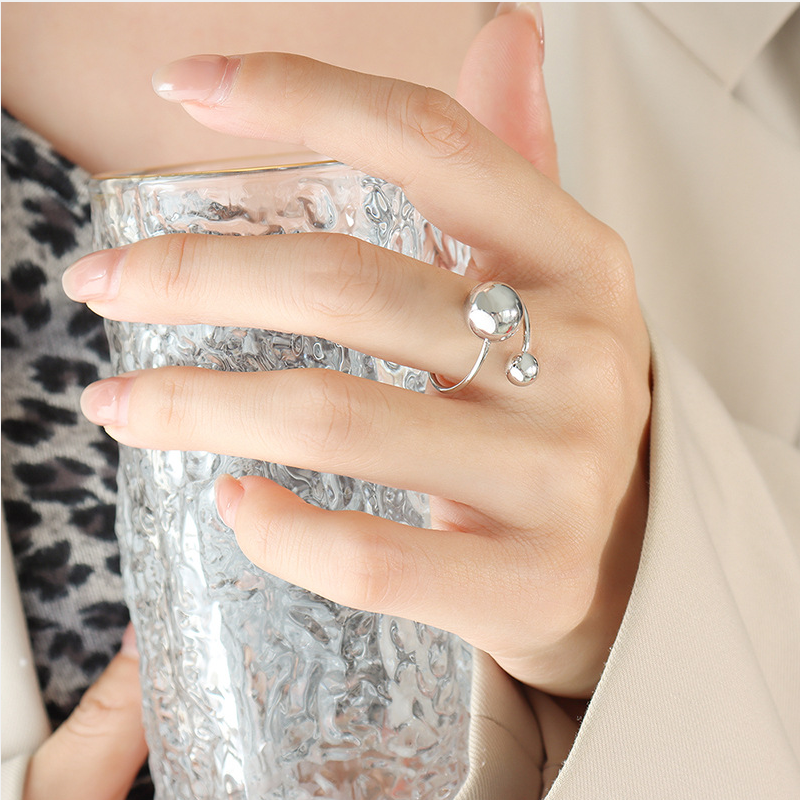 Simple Style Ball Stainless Steel Open Rings display picture 13