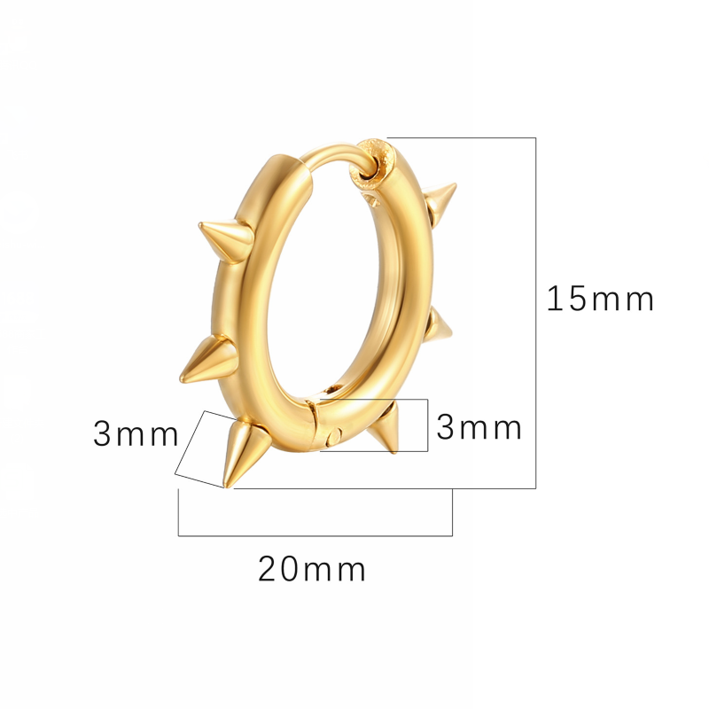 1 Pair Hip-hop Retro Simple Style Round Plating Stainless Steel 18k Gold Plated Hoop Earrings display picture 1