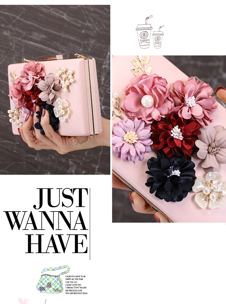 Women's Small All Seasons Pu Leather Metal Flower Classic Style Square Clasp Frame Evening Bag display picture 9