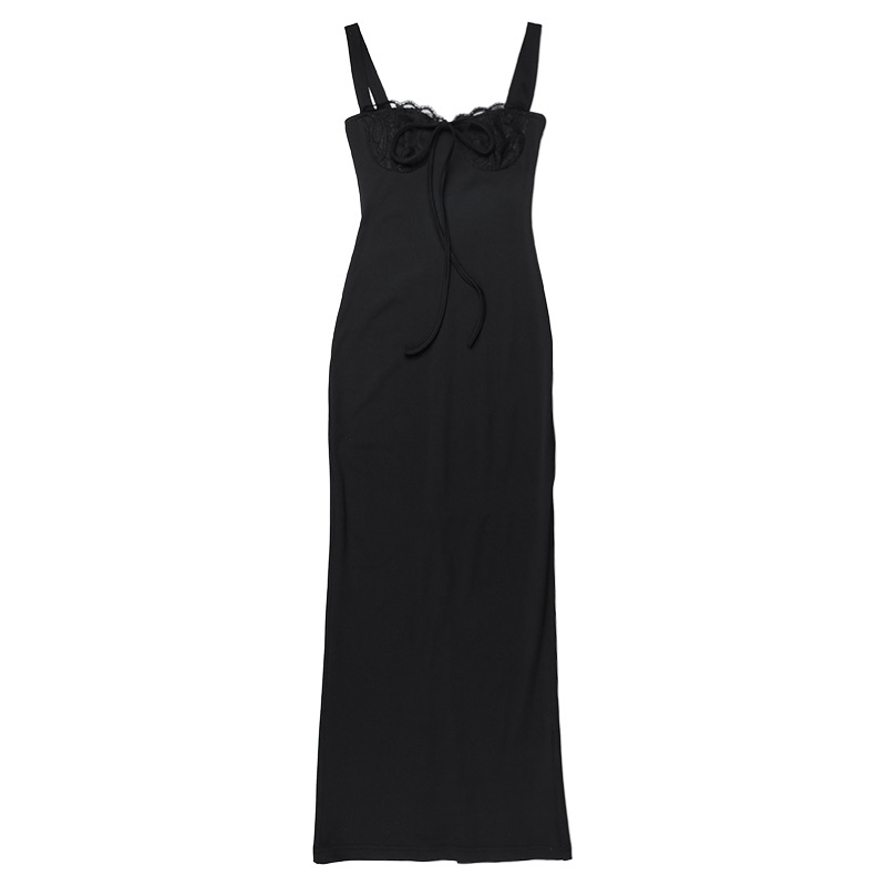 Women's Strap Dress Elegant Sexy Sling Collar Lace Sleeveless Solid Color Maxi Long Dress Banquet display picture 25