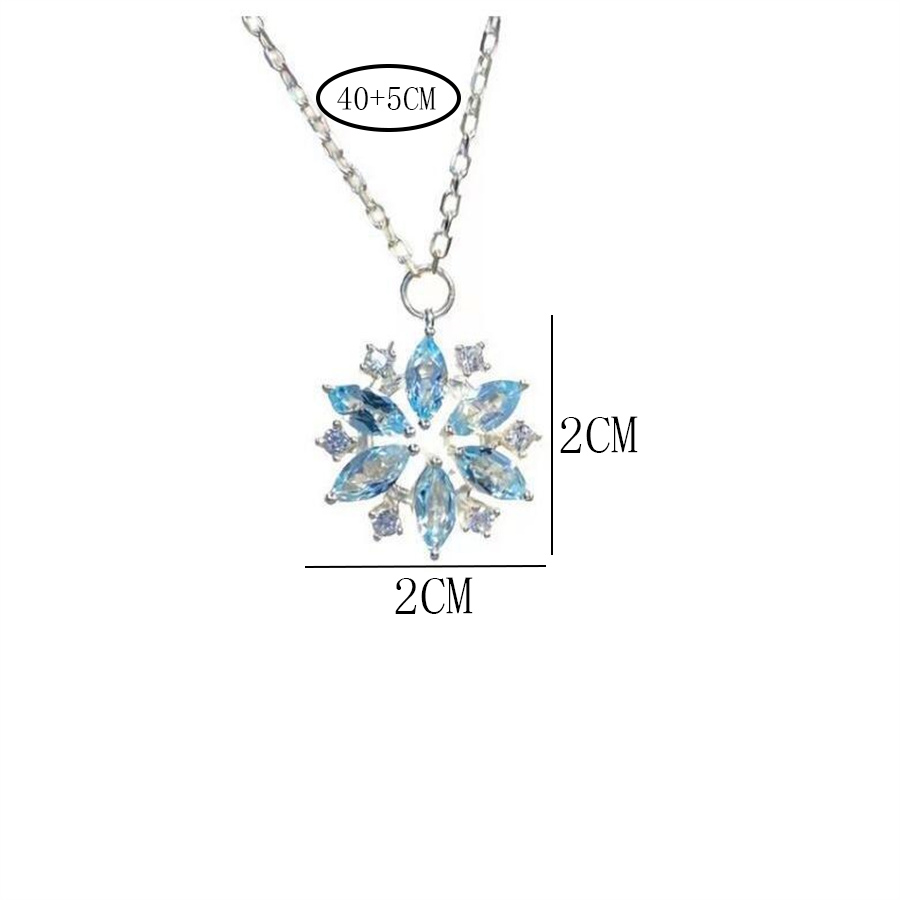 Sweet Simple Style Snowflake Alloy Inlay Rhinestones Women's Pendant Necklace display picture 4