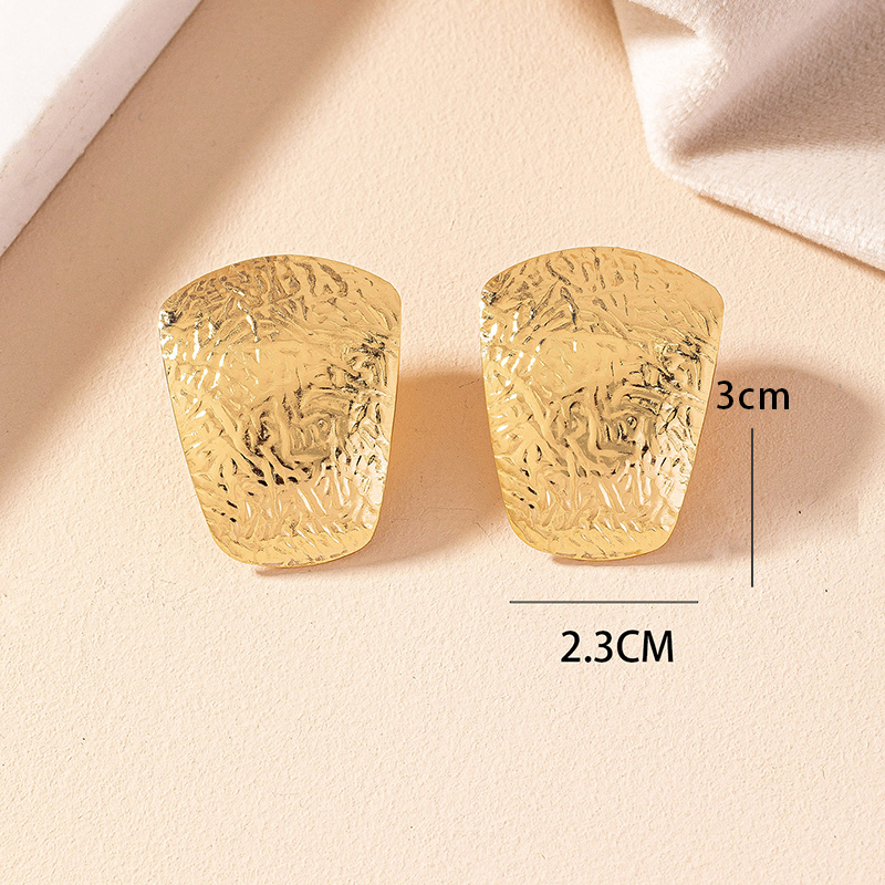 Wholesale Jewelry Simple Style Classic Style Square Alloy 14k Gold Plated Plating Ear Studs display picture 9