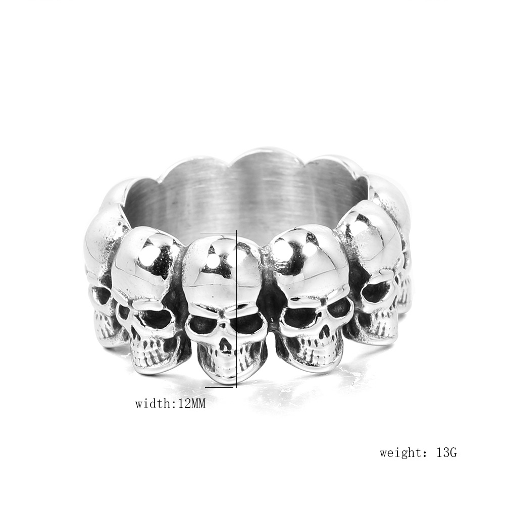 Casual Retro Skull Stainless Steel Polishing Men's Rings display picture 1