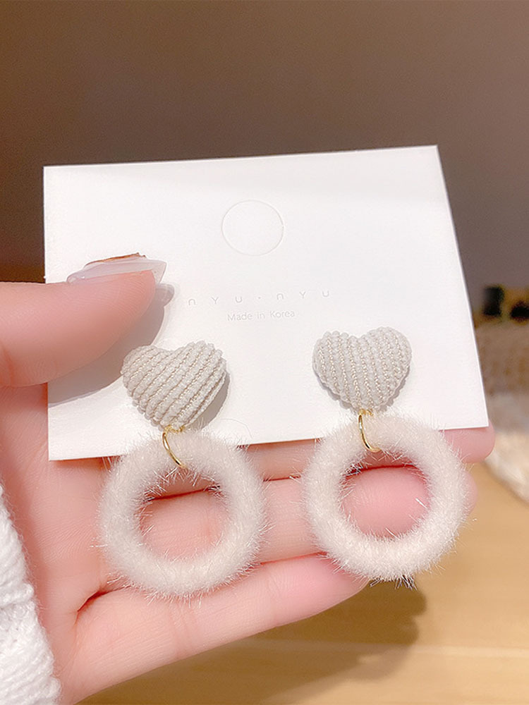 1 Pair Casual Sweet Round Heart Shape Alloy Drop Earrings display picture 4