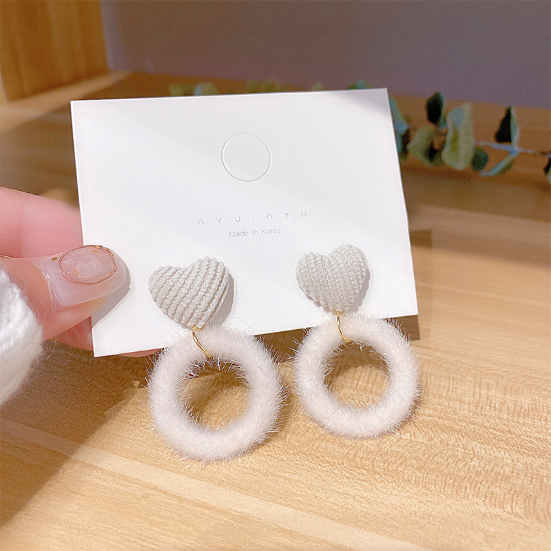 1 Pair Casual Sweet Round Heart Shape Alloy Drop Earrings display picture 11
