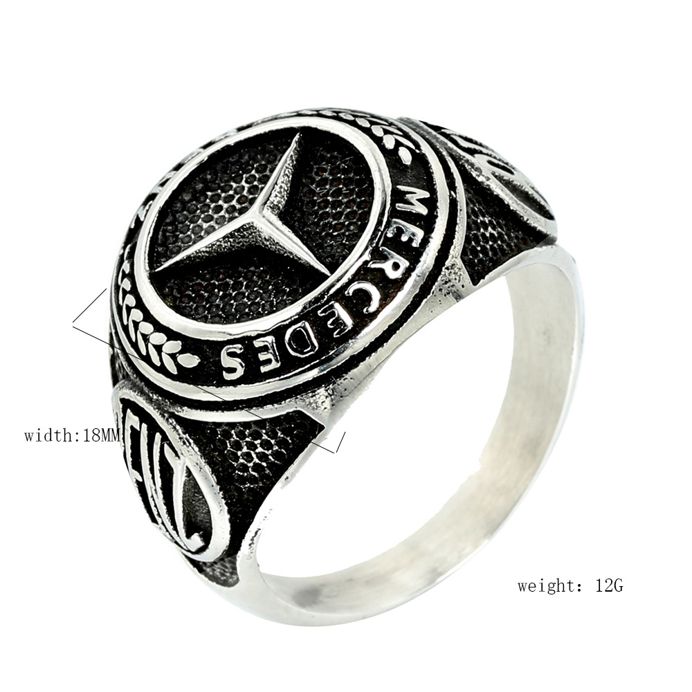 Retro Letter Stainless Steel Polishing Men's Rings display picture 1