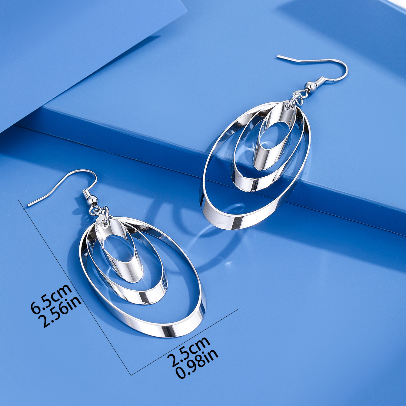 1 Pair Casual Simple Style Oval Plating Alloy Silver Plated Ear Hook display picture 5