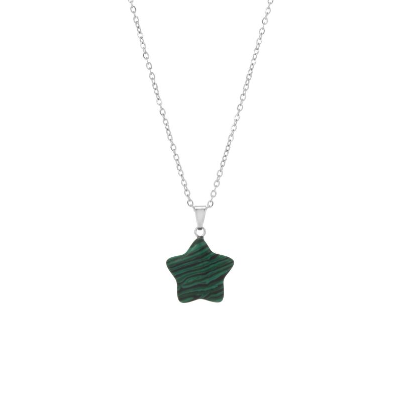 Simple Style Star Stainless Steel Natural Stone Pendant Necklace In Bulk display picture 5