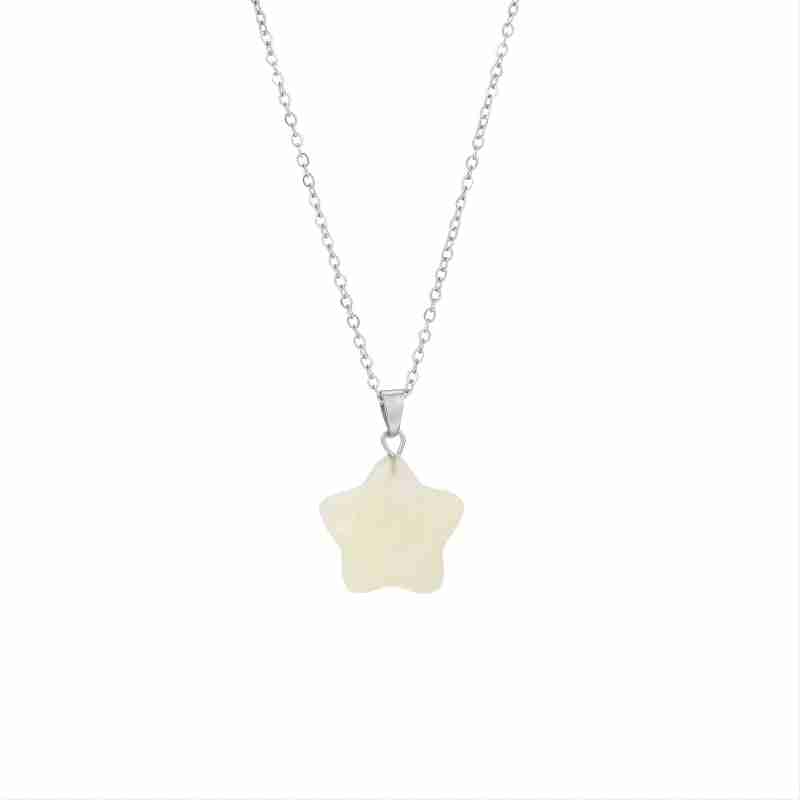 Simple Style Star Stainless Steel Natural Stone Pendant Necklace In Bulk display picture 6