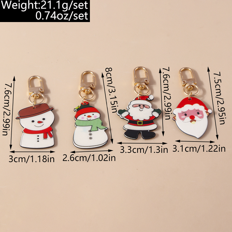 Classic Style Santa Claus Zinc Alloy Christmas Keychain display picture 15