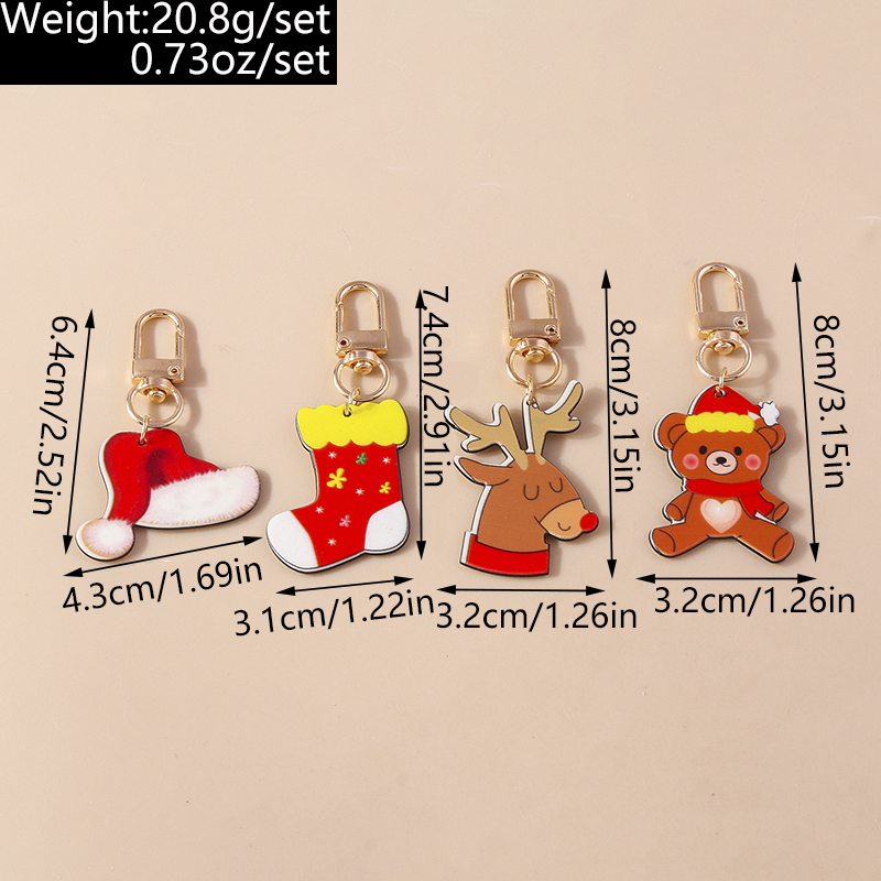 Classic Style Santa Claus Zinc Alloy Christmas Keychain display picture 14