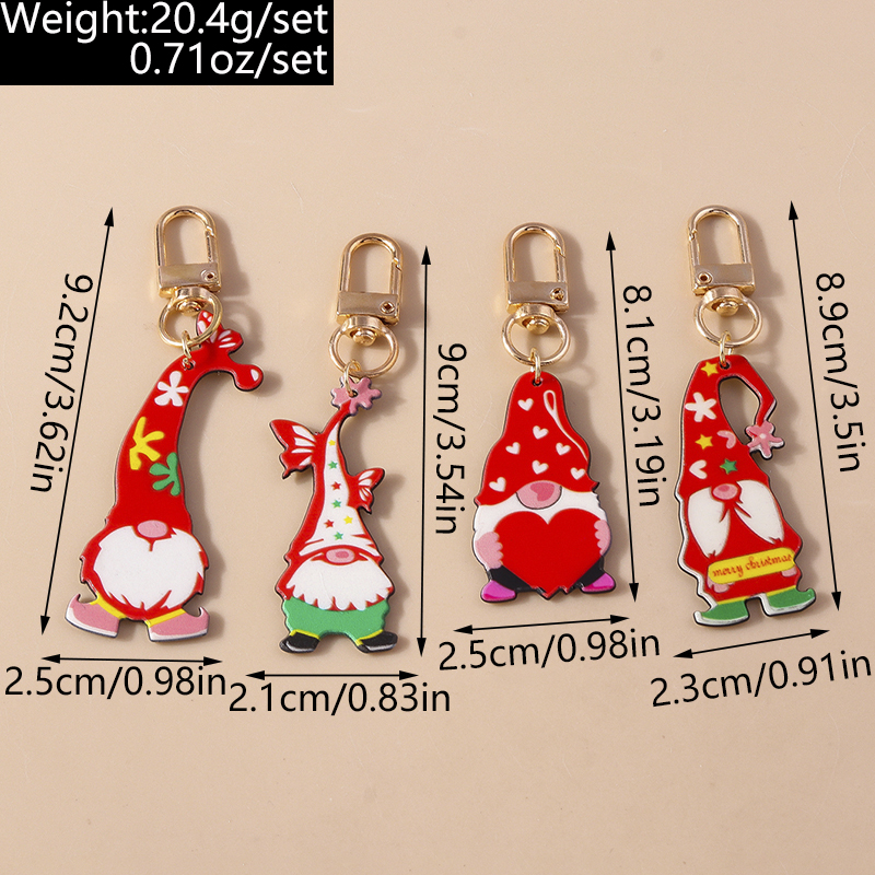 Classic Style Santa Claus Zinc Alloy Christmas Keychain display picture 6