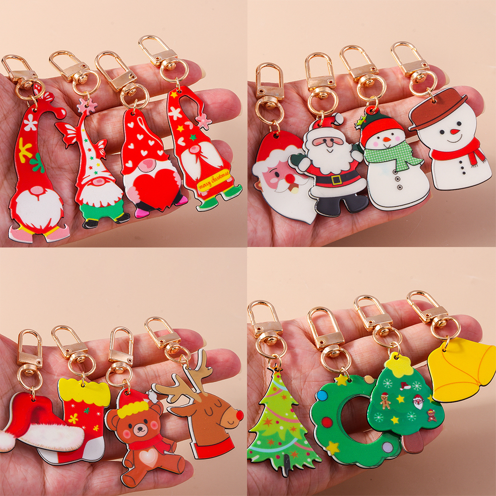 Classic Style Santa Claus Zinc Alloy Christmas Keychain display picture 12