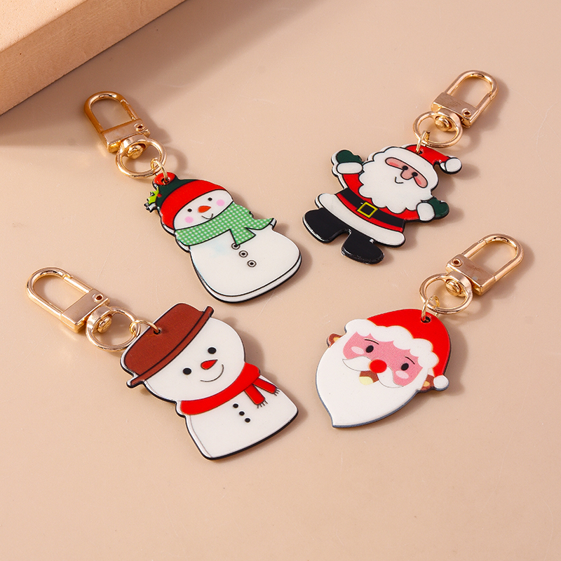 Classic Style Santa Claus Zinc Alloy Christmas Keychain display picture 8