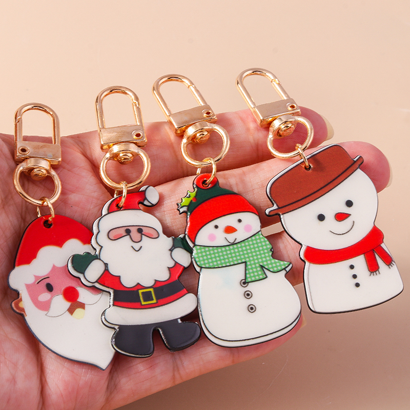 Classic Style Santa Claus Zinc Alloy Christmas Keychain display picture 5