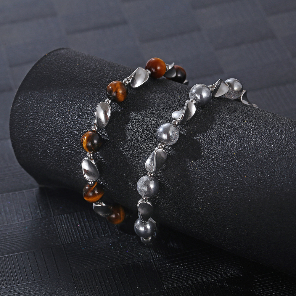 Wholesale Simple Style Geometric Beaded Titanium Steel Bracelets display picture 4