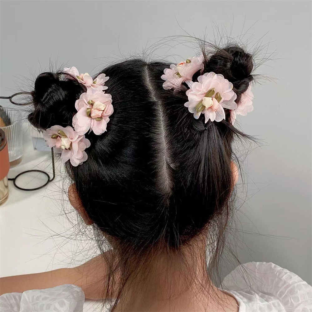 Cute Sweet Flower Cloth Appliques Hair Tie display picture 7