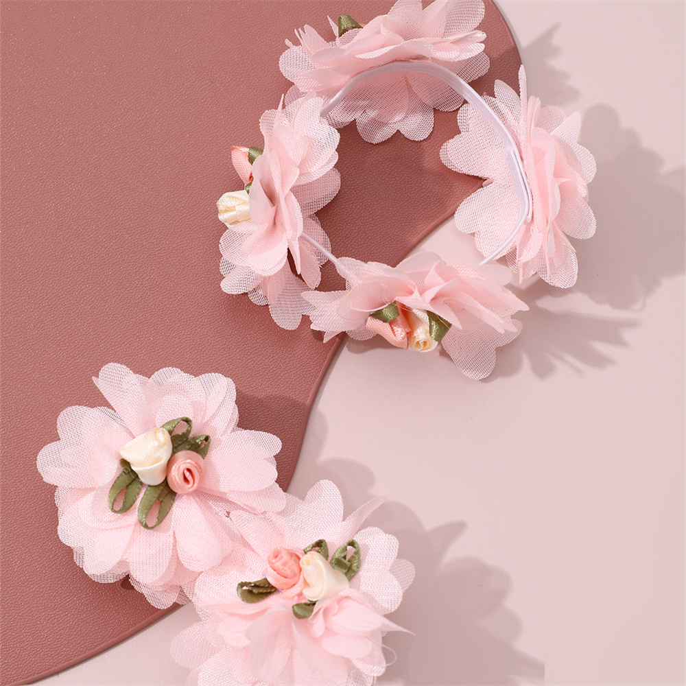 Cute Sweet Flower Cloth Appliques Hair Tie display picture 8