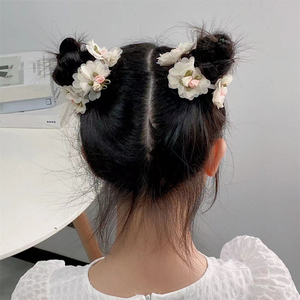 Cute Sweet Flower Cloth Appliques Hair Tie display picture 1