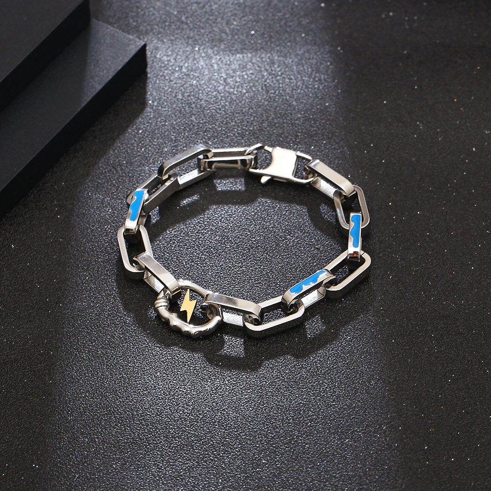 Hip-hop Retro Lightning Stainless Steel Polishing Unisex Bracelets display picture 1
