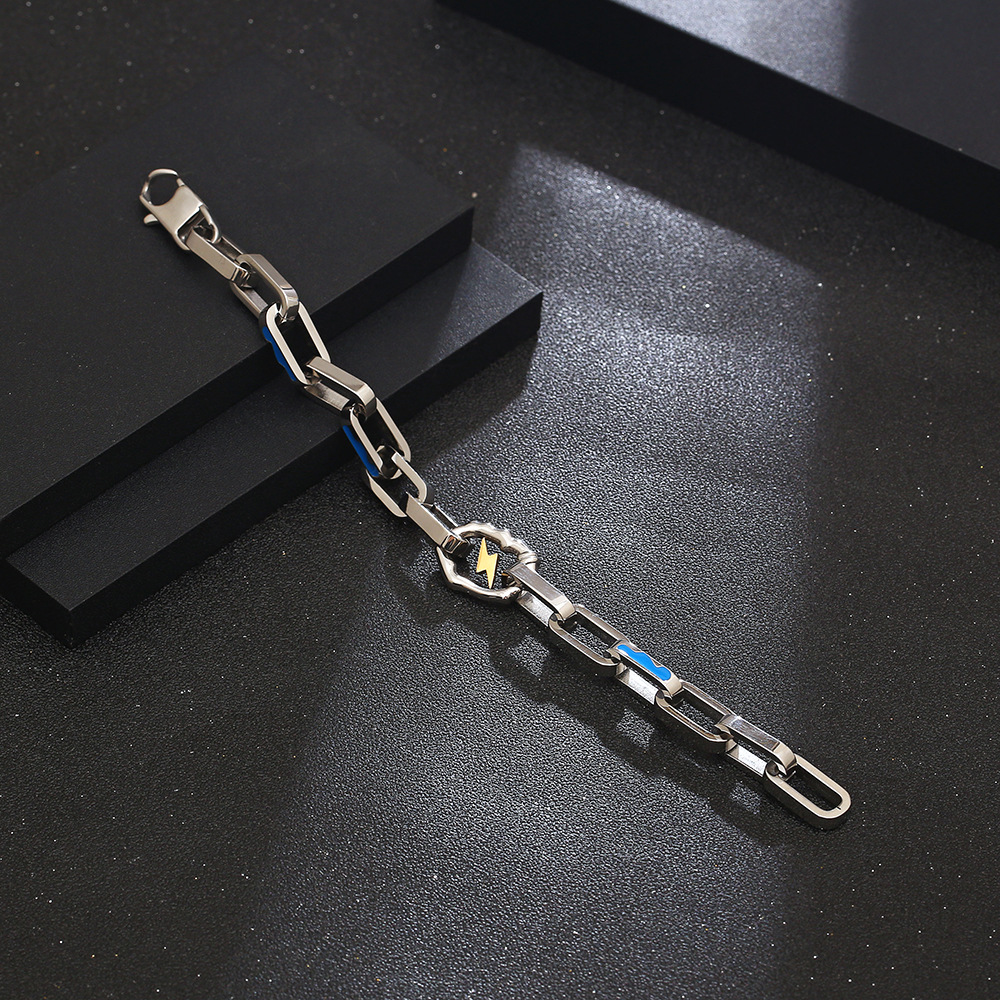 Hip-hop Retro Lightning Stainless Steel Polishing Unisex Bracelets display picture 2