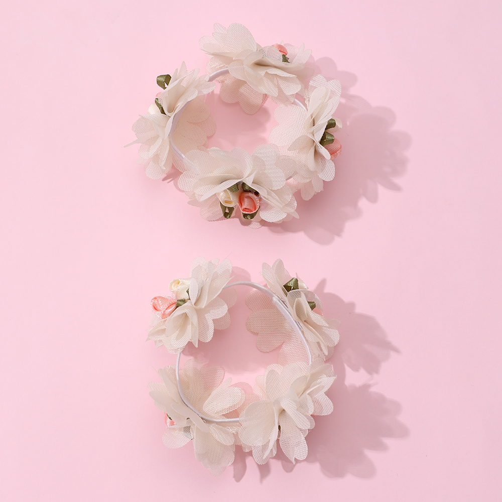 Cute Sweet Flower Cloth Appliques Hair Tie display picture 4