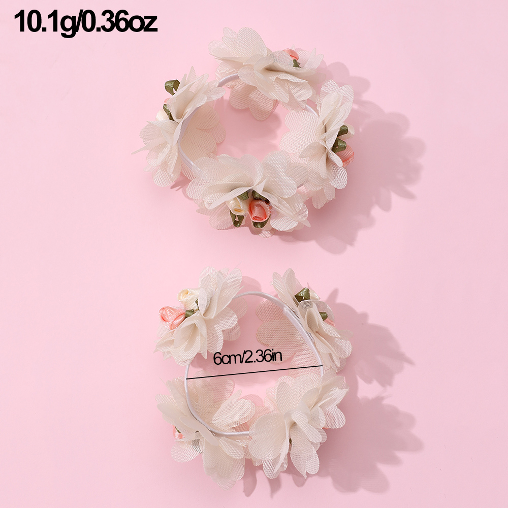 Cute Sweet Flower Cloth Appliques Hair Tie display picture 6