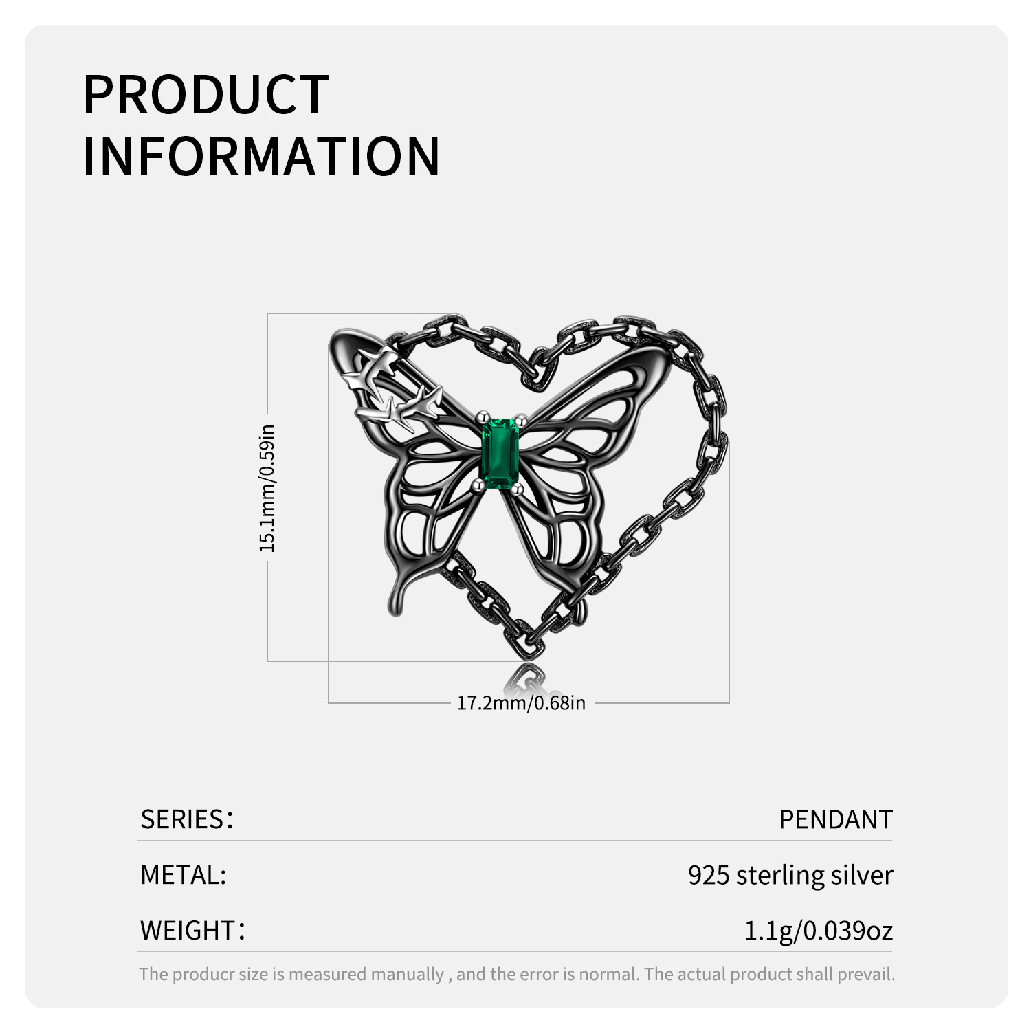 Classic Style Butterfly Sterling Silver Inlay Zircon Charms Jewelry Accessories display picture 3