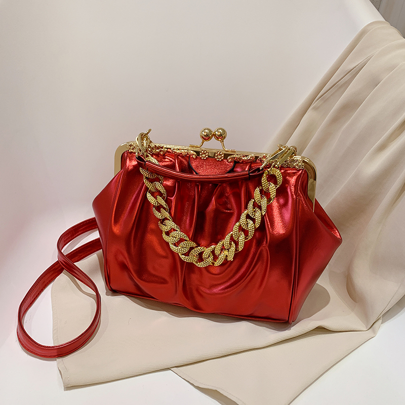 Women's Pu Leather Solid Color Basic Vintage Style Sewing Thread Square Clasp Frame Shoulder Bag Handbag Crossbody Bag display picture 8