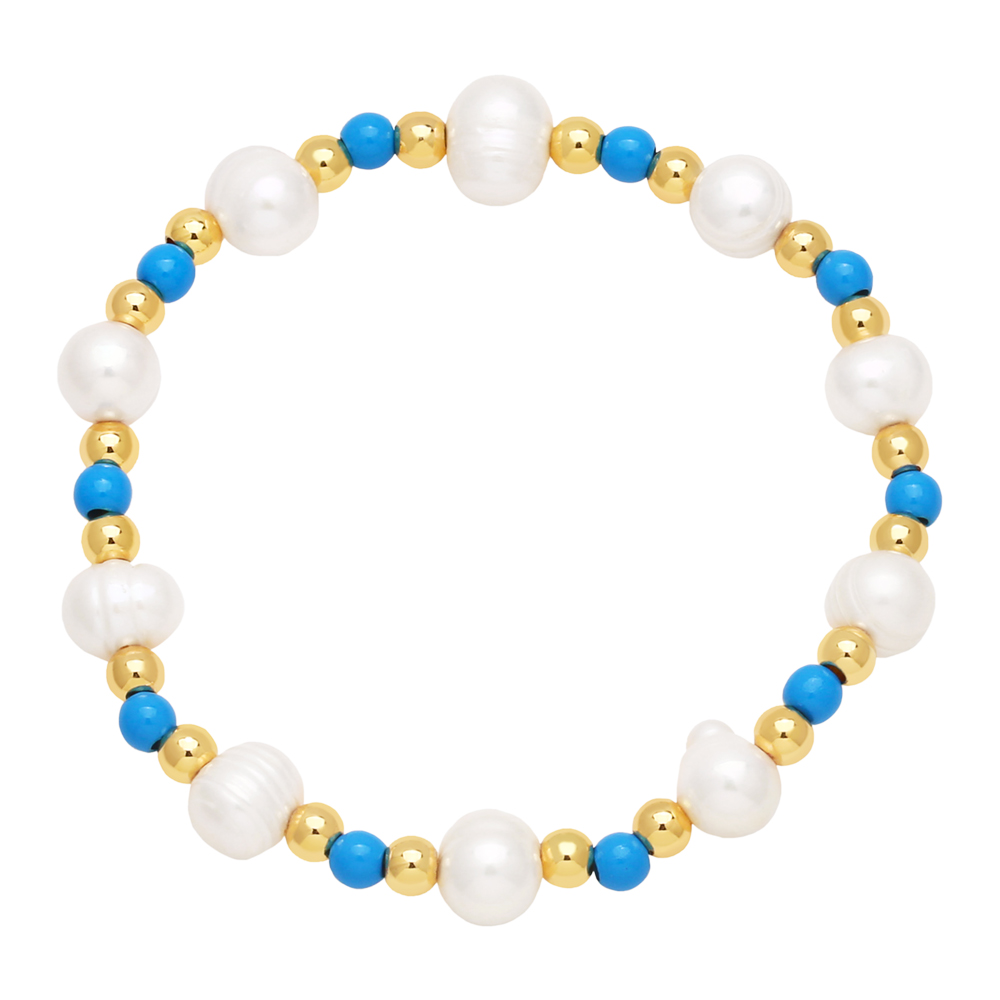 Pastoral Simple Style Round Baroque Pearls Plating 18k Gold Plated Women's Bracelets display picture 2