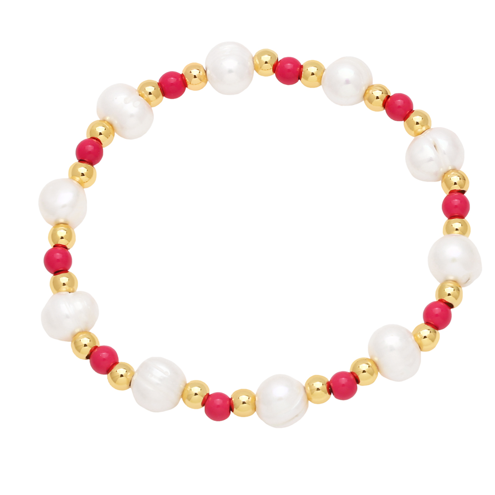 Pastoral Simple Style Round Baroque Pearls Plating 18k Gold Plated Women's Bracelets display picture 3
