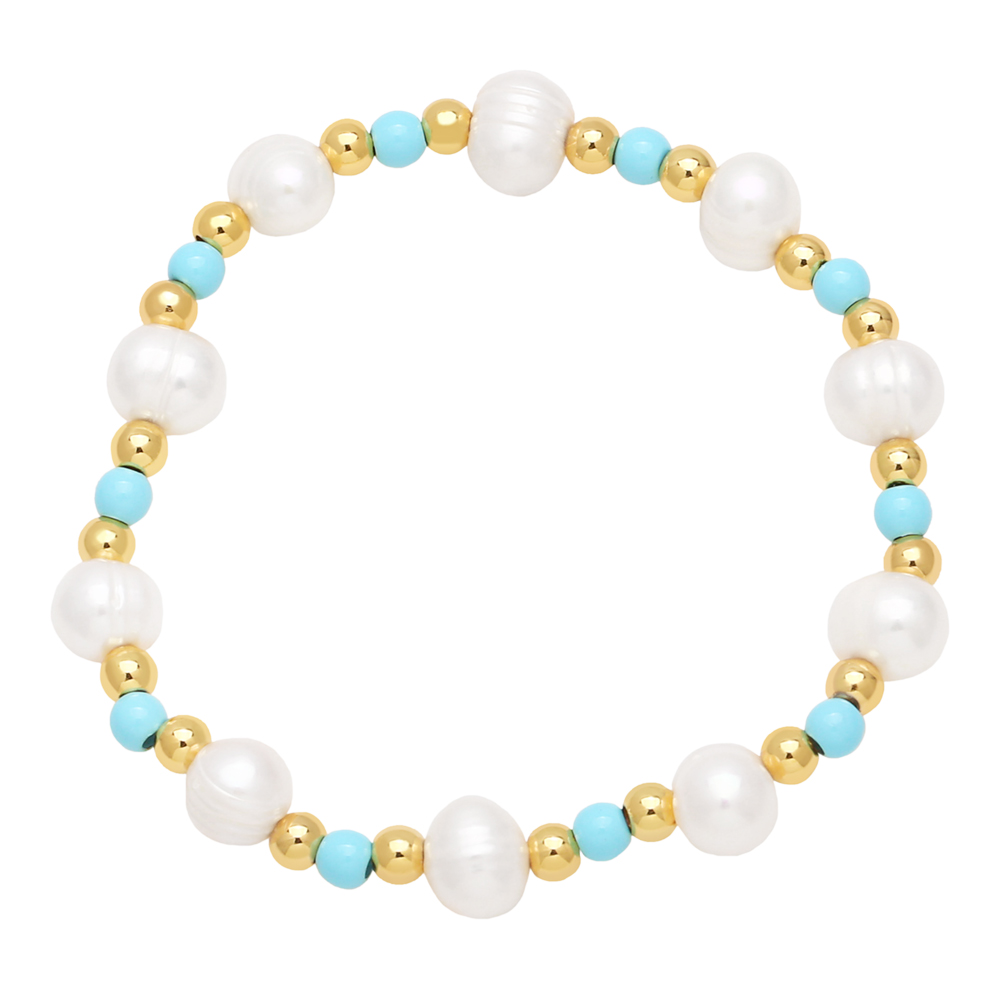 Pastoral Simple Style Round Baroque Pearls Plating 18k Gold Plated Women's Bracelets display picture 4