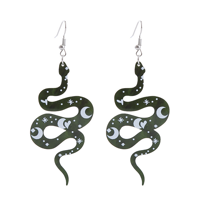 1 Pair Simple Style Snake Epoxy Arylic Drop Earrings display picture 6