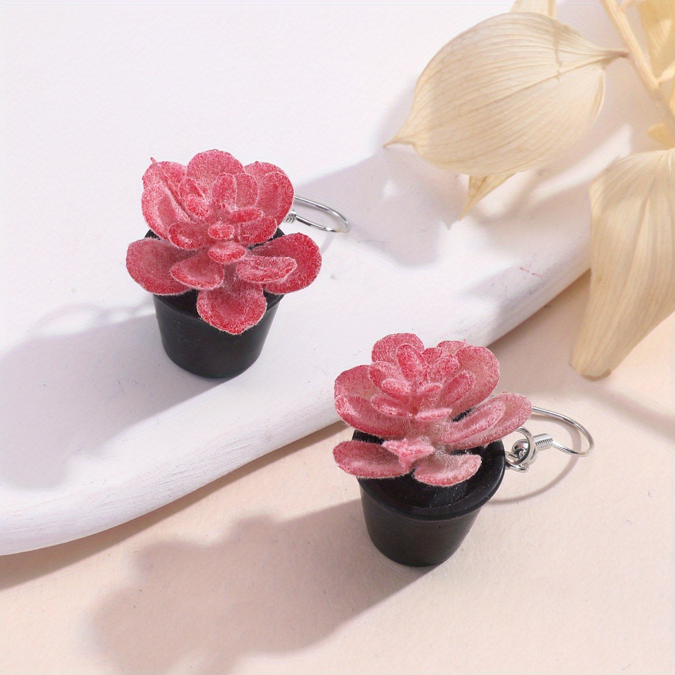 1 Pair Simple Style Plant Plating Alloy Drop Earrings display picture 5
