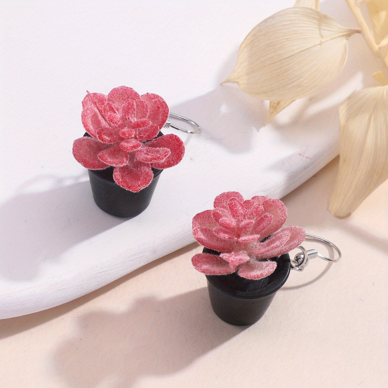 1 Paire Style Simple Plante Placage Alliage Boucles D'oreilles display picture 5