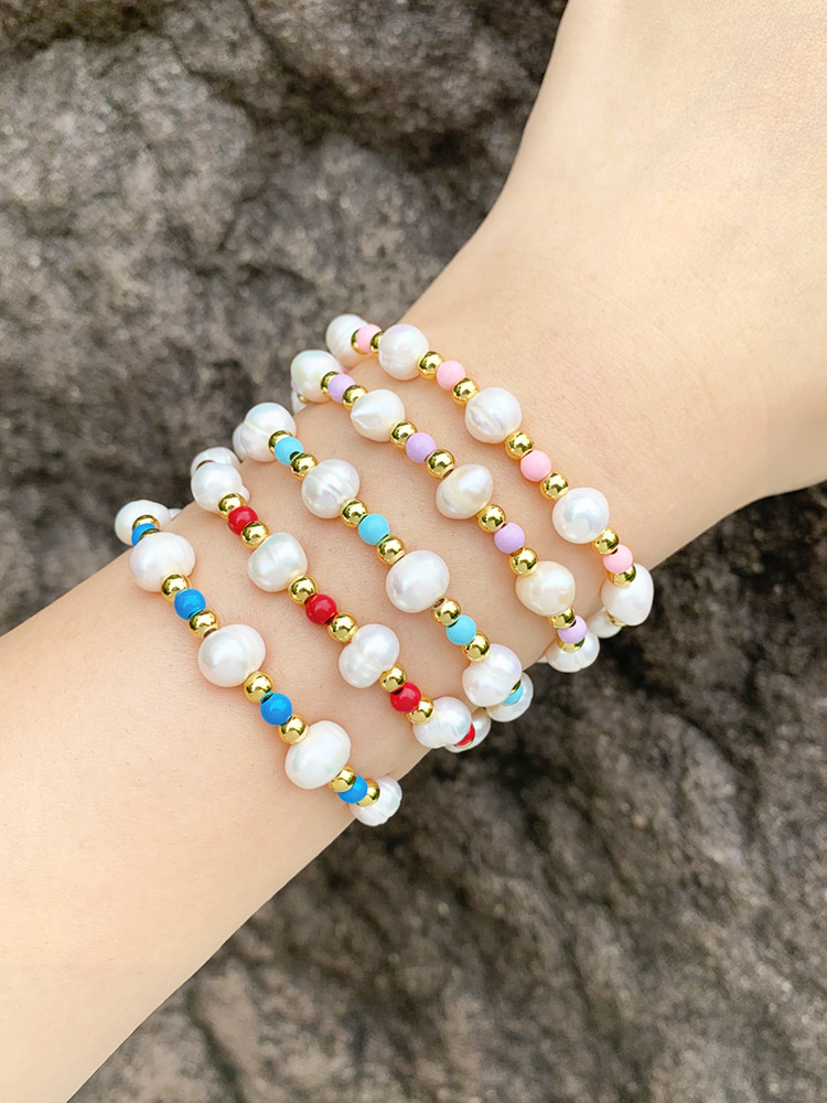 Pastoral Simple Style Round Baroque Pearls Plating 18k Gold Plated Women's Bracelets display picture 6