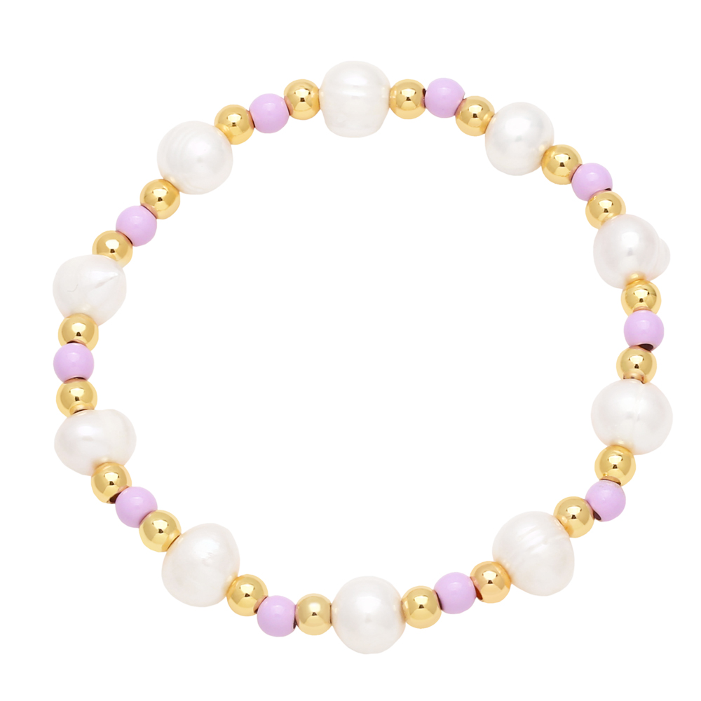 Pastoral Simple Style Round Baroque Pearls Plating 18k Gold Plated Women's Bracelets display picture 10