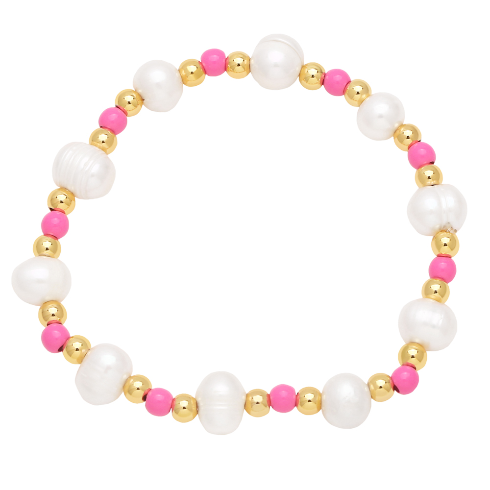 Pastoral Simple Style Round Baroque Pearls Plating 18k Gold Plated Women's Bracelets display picture 8