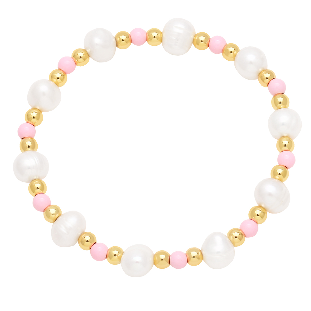 Pastoral Simple Style Round Baroque Pearls Plating 18k Gold Plated Women's Bracelets display picture 7