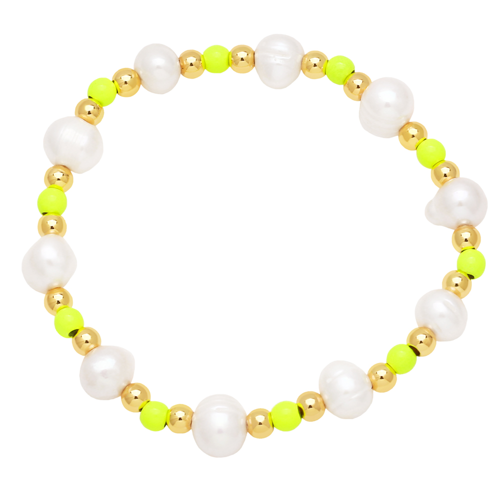 Pastoral Simple Style Round Baroque Pearls Plating 18k Gold Plated Women's Bracelets display picture 9