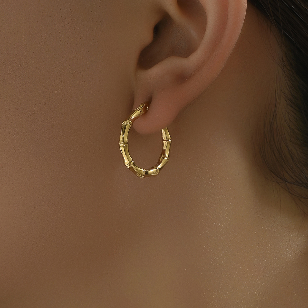 1 Pair Vintage Style Simple Style Classic Style Round 201 Stainless Steel 18K Gold Plated Hoop Earrings display picture 2