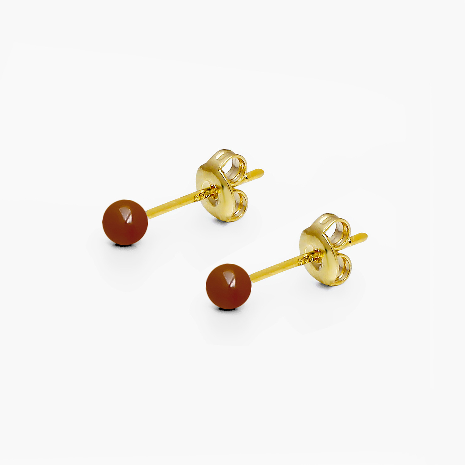 1 Pair Vintage Style Simple Style Solid Color Plating Copper 18K Gold Plated Ear Studs display picture 4