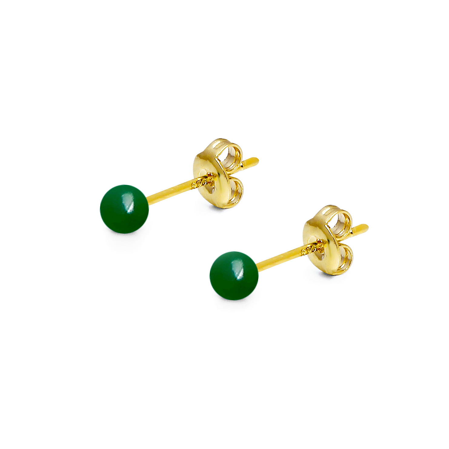1 Pair Vintage Style Simple Style Solid Color Plating Copper 18K Gold Plated Ear Studs display picture 2