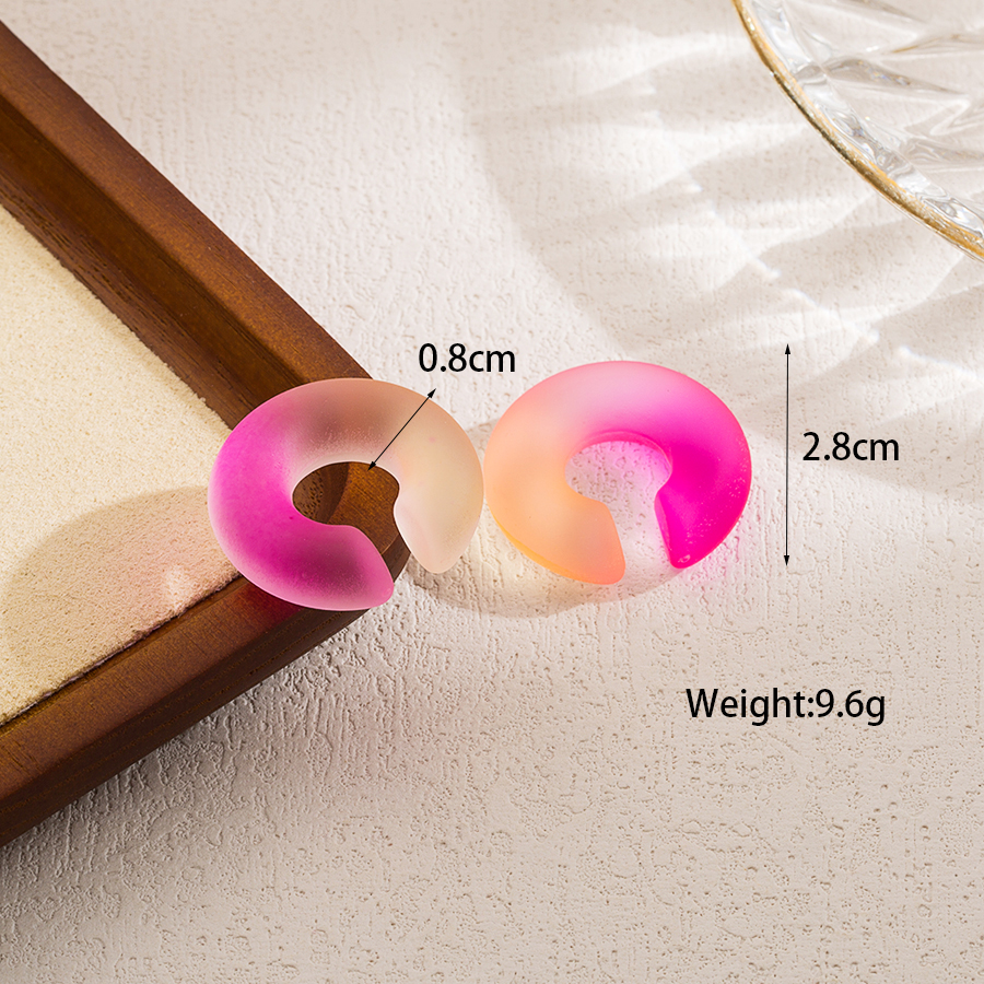 Wholesale Jewelry Ig Style Cute C Shape Gradient Color Arylic Spray Paint Ear Cuffs display picture 6