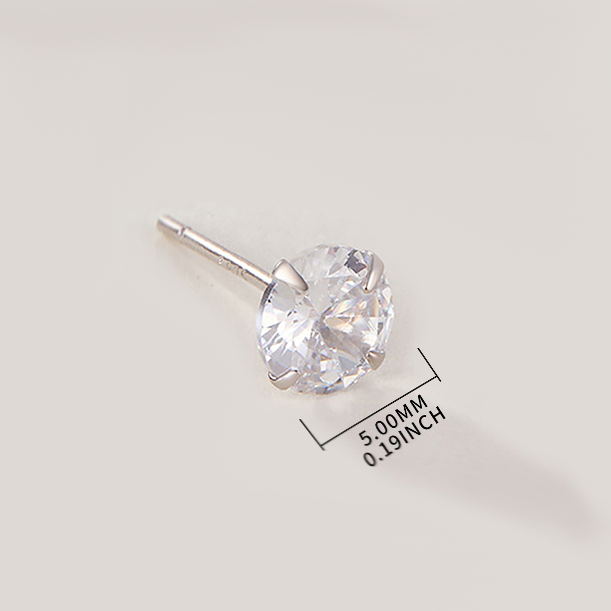 1 Set Simple Style Round Plating Inlay Sterling Silver Zircon Ear Studs display picture 2